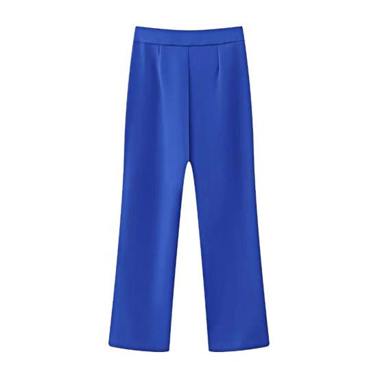 Women Pants High Waist Slim Fit Straight Leg Casual Trousers Solid Color Design Office Lady Long Pants Daily Wear