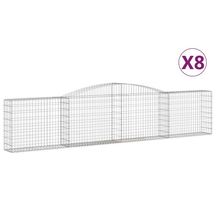 VidaXL 8x Arched Gabion Baskets Arched Gabion Cages Gabion Walls Garden Fences Terrace Outdoor 3146859