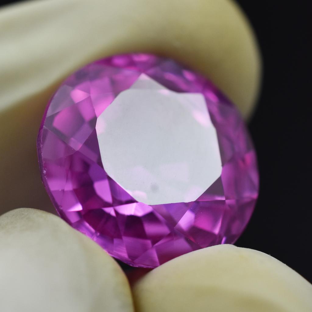 Natural Pink Sapphire Loose Gemstone Flawless Round Cut 16.75 ct September Birthday Birthstone