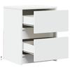 Nightstands with LED Lights 2 pcs White Particleboard