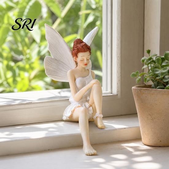 Multi-room Decorative Item Flower Fairy Ornaments, Beautiful And Fine Carving Figurines, Bedroom Piece Resin Sculpture for Home Patio Balcony