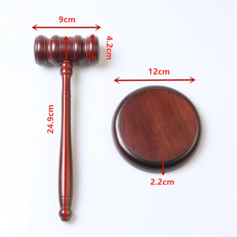 2Pcs/1Set Attorney Decorative Hammer Judge Hammer Wooden Multitool Small Hammer Children Simulation Toy Hammer and Base