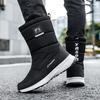 Winter Men High Top Boots Plush Warm Snow Boots Fashion Mid-calf Cotton Shoes Outdoor Non Slip Platform Boots Winter Men Sneaker
