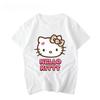 Women's New Cute Hello Kitty Pattern Printed Top Oversized Unisex Couple Trend Plus Size Loose Casual Short-sleeved T-shirt