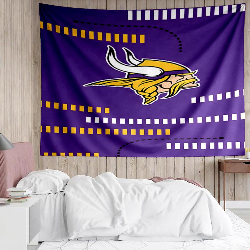 Minnesota Vikings Logo Tapestry Accessories Playroom Tapestry, for Bedroom,Livingroom, dormitory Room Wall Decor Fan Birthday Gifts