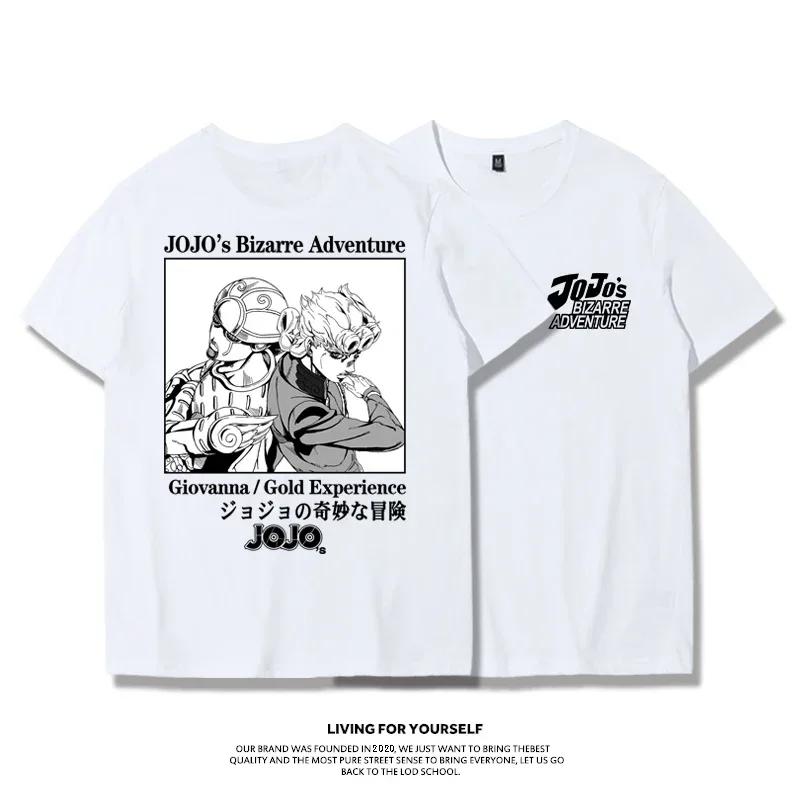 Summer 100% Cotton T-shirt Fashion Jojo Bizarre Adventure Men's Vaporwave Aesthetic Jotaro T-shirt Cotton Kujo Manga Tee