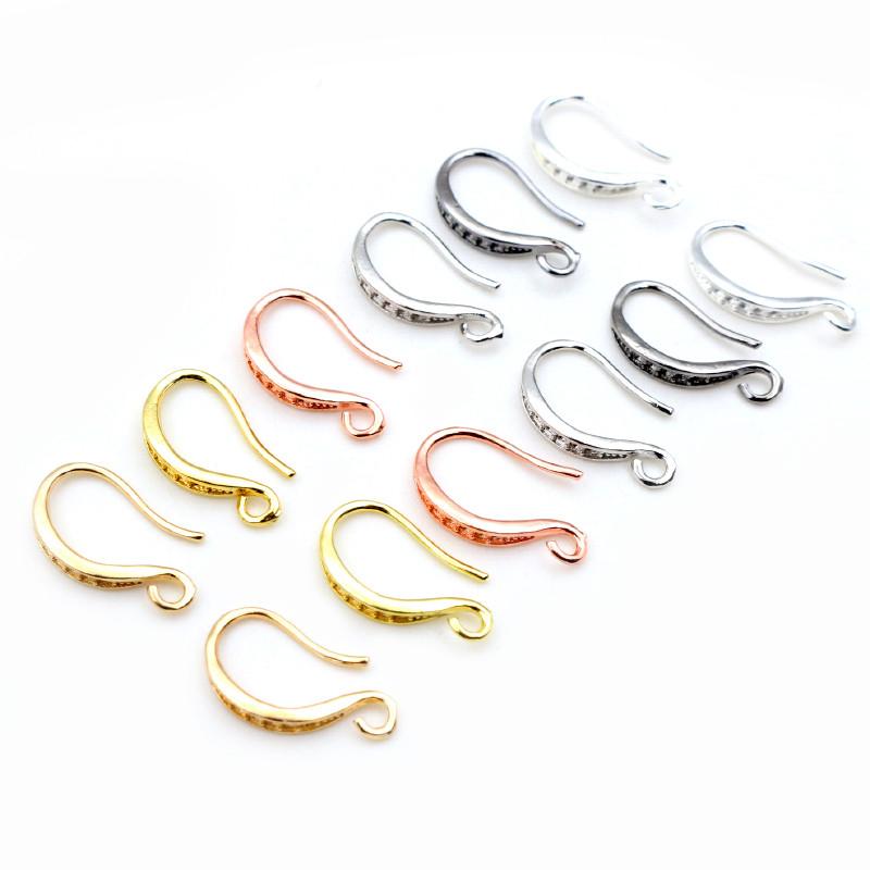 15x10mm 20pcs High Quality Silver Plated Bronze Gold Color French Earring Hooks Wire Settings Base Setting WholeSale