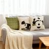 Cute Panda Embroidered Cushion Cover Bamboo Garden Green Series 45x45cm Sofa Pillow Case for Living Room Decor