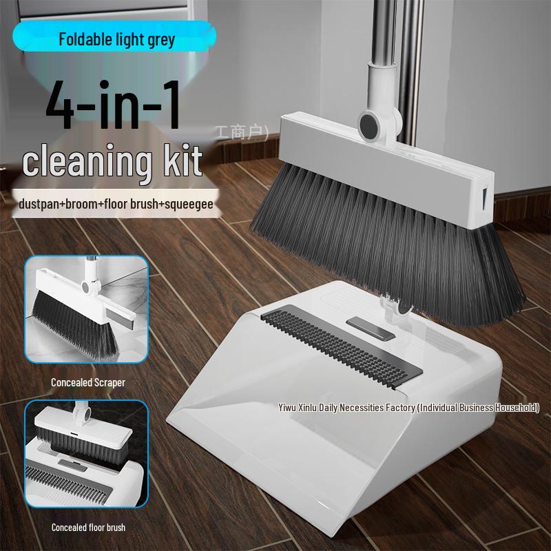 Haushaltsbesen- und Kehrschaufel-Set mit Abzieher - Effizientes Kehrwerkzeug