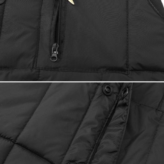 Pánská vesta s výstřihem do V, bez rukávů, jednobarevná, jednořadá, vestový kabát s kapsami, větruodolná, zateplená, prošívaná spodní vesta, bunda