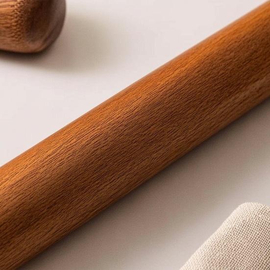 Holz-Nudelholz Natürliches Massivholz Mehrzweck-Teigroller Antihaft-Küchenwerkzeug für Fondant Kuchenboden Kekse Brot Pizza Knödel