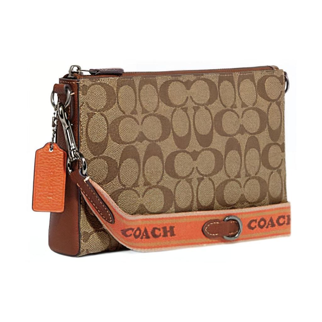 Coach Holden 25 Classic Monogram Zip Closure Pvc And Leather Shoulder Crossbody Bag Women Bags Brown CG997-QBVFY