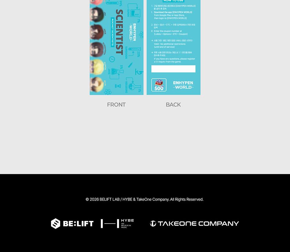 ENHYPEN WELT-GUTSCHEINKARTEN-SAMMLUNG (WISSENSCHAFTLER GESCHENK ver.)