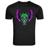 Neon Demon Skull Bat Creature Graphic T-Shirt