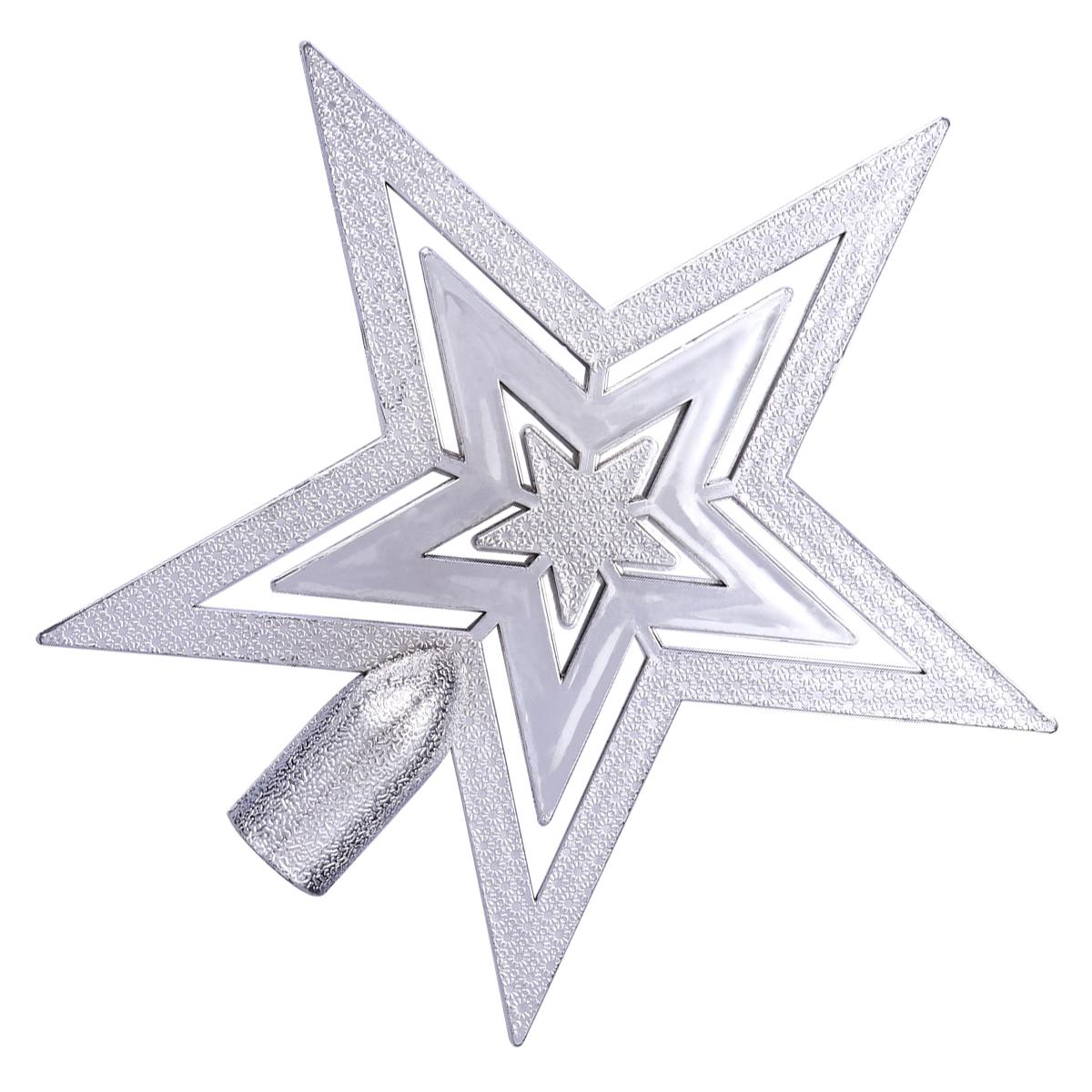 

20Cm Star Treetop Decoration for Christmas Tree Topper Exquisite Craft Bright Color Holiday Festival Silver Star Treetop серебряный