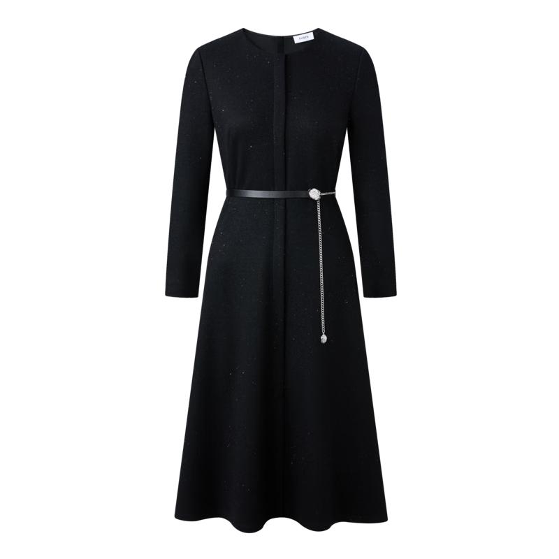 

PORTS Women s Round Neck A-Line Midi Dress S