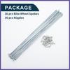 1 Set 14G 293mm Length Bicycle Spokes Nipple Galvanized