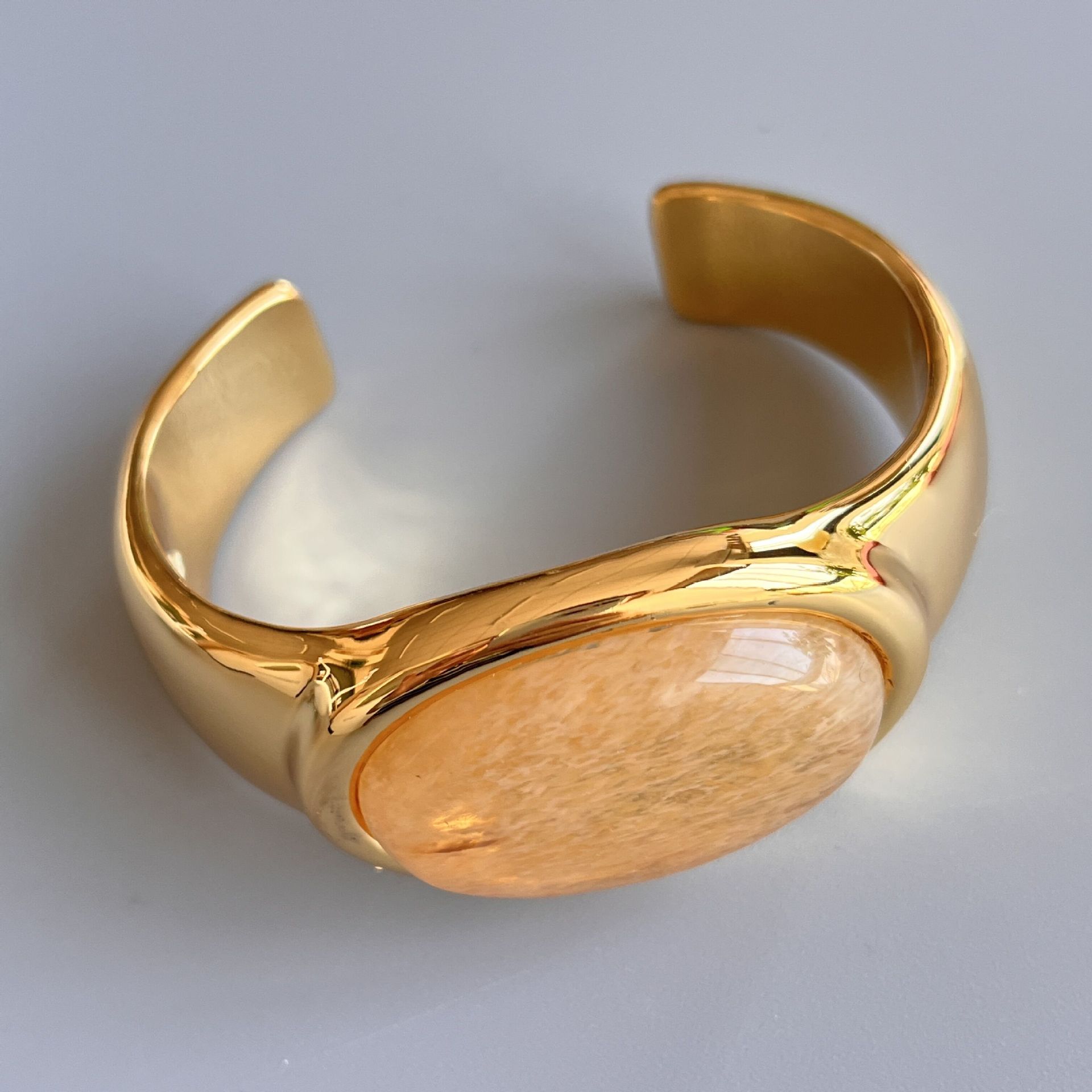 

Нишевый дизайн, овальный браслет из натурального хрусталя, регулируемый браслет с инкрустацией кристаллами для волос, тяжелая промышленность, универсальный