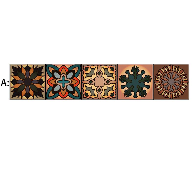Moroccan Style Peel & Stick Self-adhesive Wall Tiles Vintage Colorful Waterproof Decals for Kitchen Bathroom Living Room Decor DIY Home Stickers