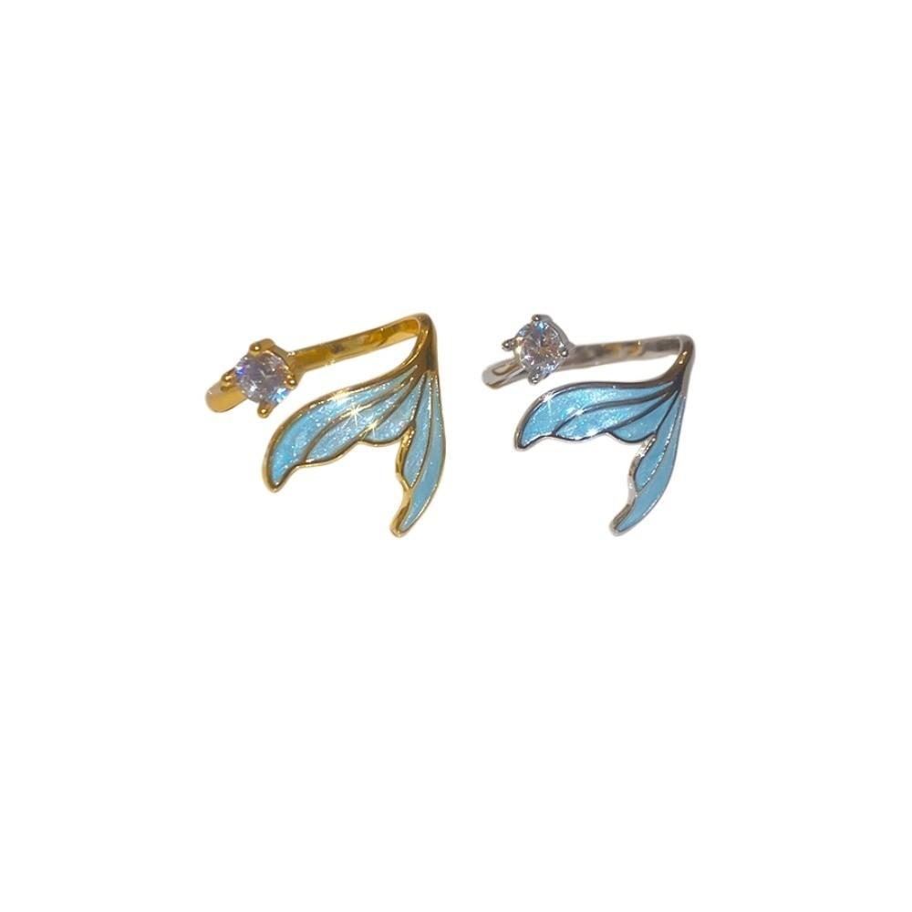 Fishtail Zircon Fishtail Open Ring Y2K Classic Big Plain Ring Geometric Opening Ring  Jewelry Gifts