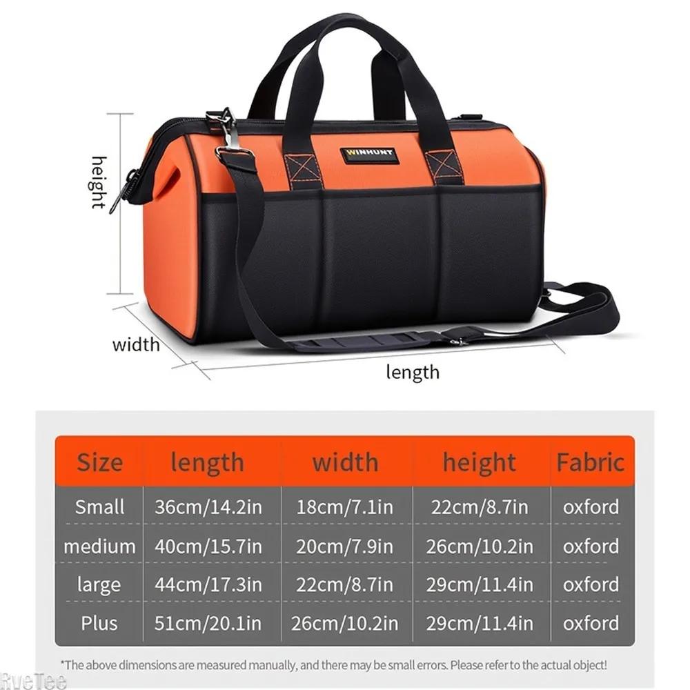 Tool Bag 1680D Oxford Cloth Wear-Resistant Canvas Electrician For Woodworking Hand Tool Storage Organizer Work Bag Tool Pouch