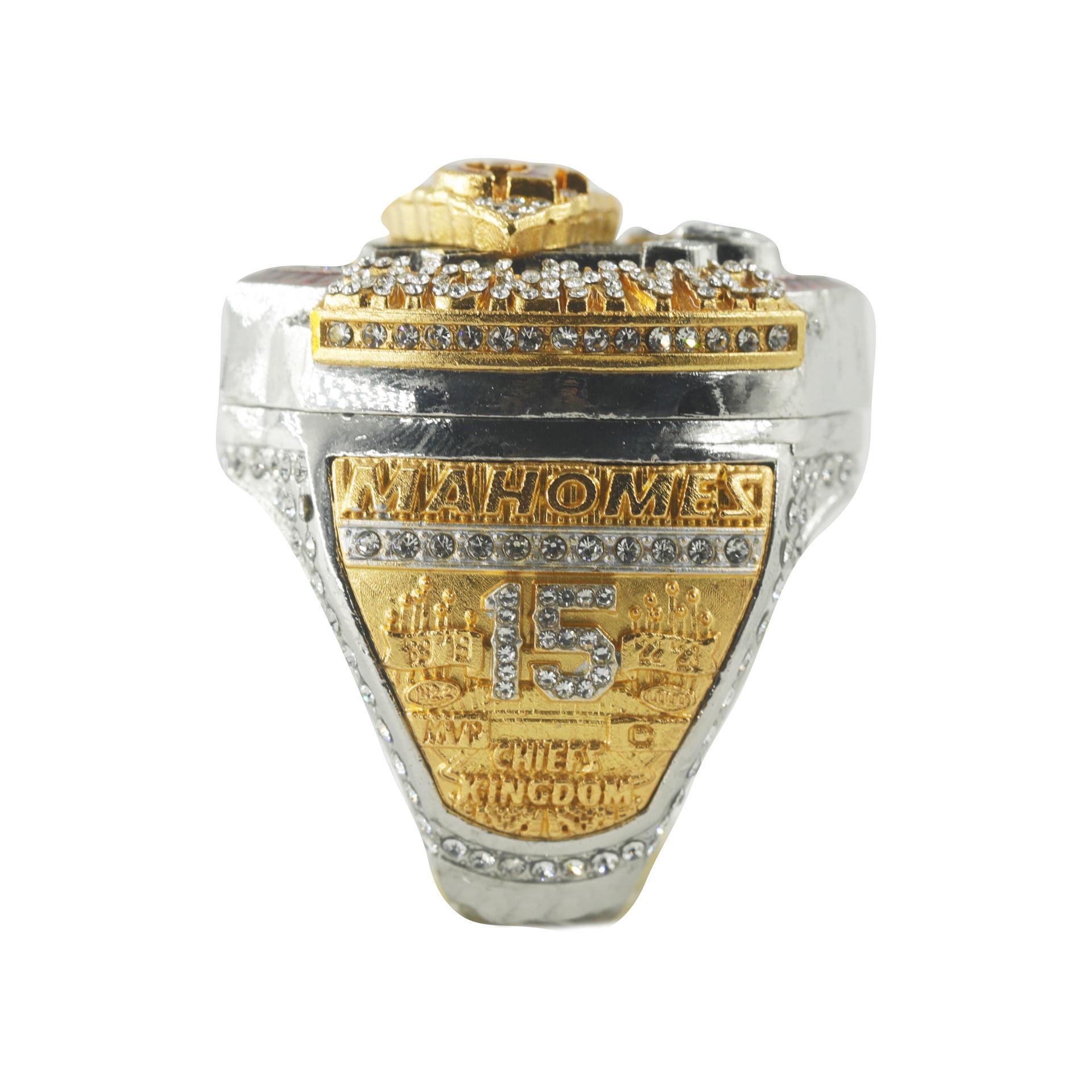 58-й Супербоул (2023-2024 гг.) Чемпионское кольцо-трофей Kansas City Chiefs с гравировкой и откидной крышкой Size 8