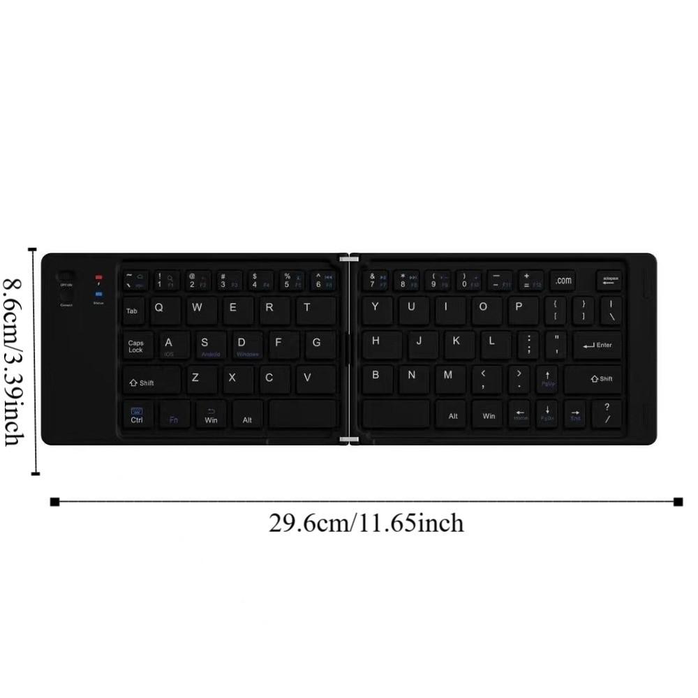Slim Design Wireless Folding Keyboard Rechargeable Foldable Keyboard Bluetooth Keyboard  Tablet