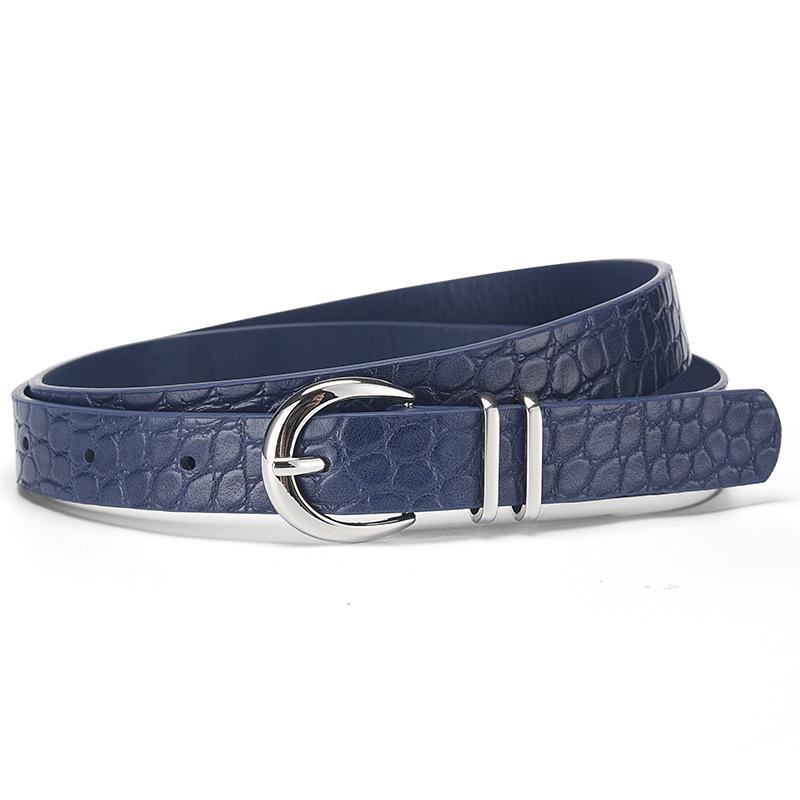 Bohemian Crocodile Pattern Glossy Belt Women'S Pin Buckle Belt Casual Belt Accessories High Sense