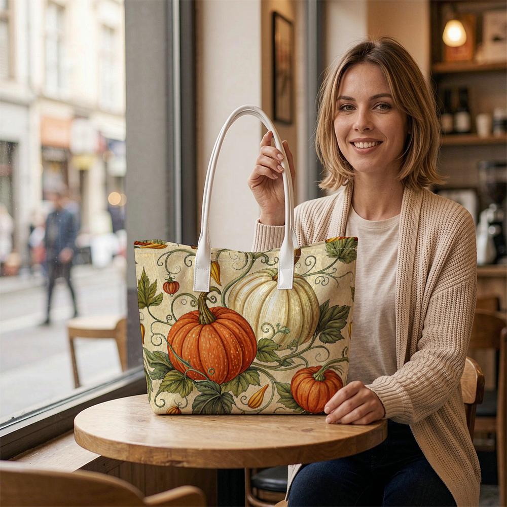 Autumn Pumpkin Printed Shoulder Bag Fashion All-match Casual Daily Handbag
