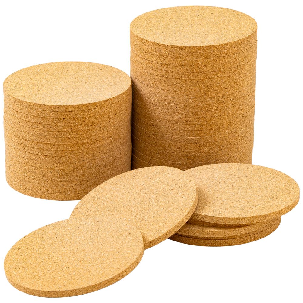 

UPstore Cork Set of 10cm Large for Stores and Commercial Thick Cork Cup Cafes and Commercial Use Coasters, 100, Thick, 5mm, Round, Diameter, Stylish,