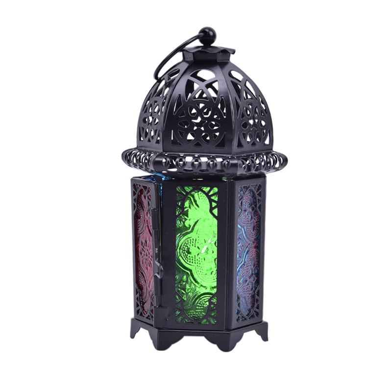 1 st Vintage Metall Ihålig Ljusstake Ljuslykta Hängande Lykta