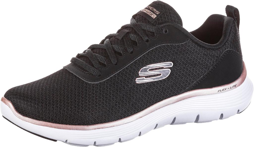 Кроссовки Skechers Flex Appeal черные Mesh Rose Gold Trim