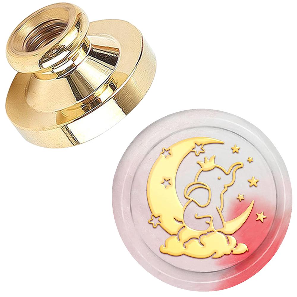 Moon and Animals Series Wax Seal Stamp Snake Elephant Cat Unicorn Replaceable Sealing Wax Stamp 25mm Brass Head for Halloween