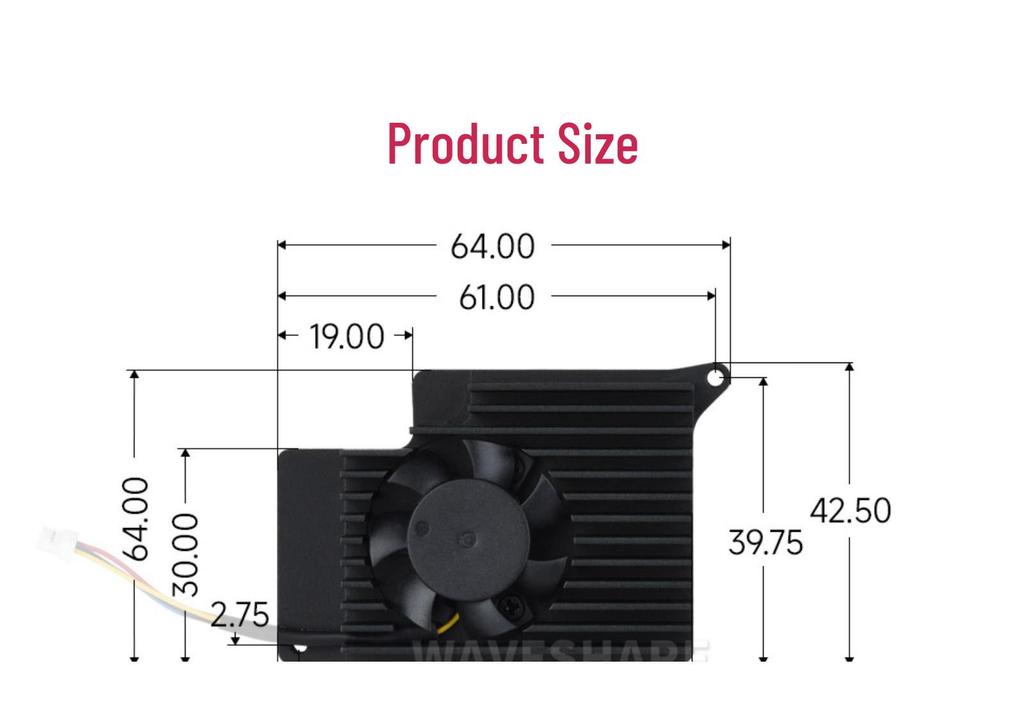 Raspberry Pi 5 Cooling Fan with Heatsink and Thermal Pad