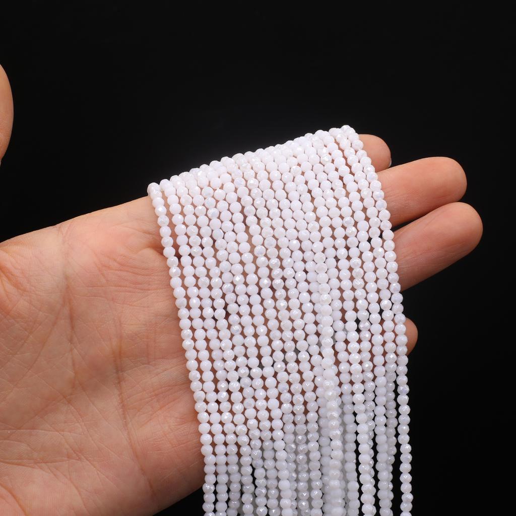 10Strands Faceted Beads 3mm Plated Color Isolation Beads For Jewelry Making DIY Necklace Bracelet Earrings Accessory