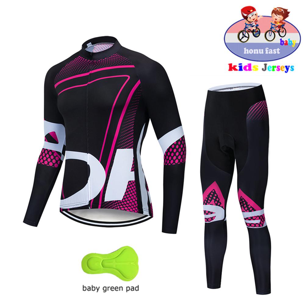High Quality Kids Cycling Clothing Summer Kids Jersey Set Biking Long Sleeve Clothes Suit MTB Children's Cycling Wear 2021