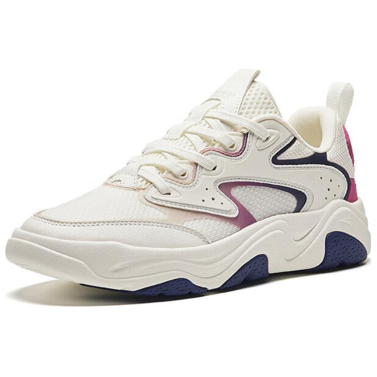 Anta Lightweight Non-Slip Low-Top Skate Shoes Women Sneaker White Purple 122428854-2