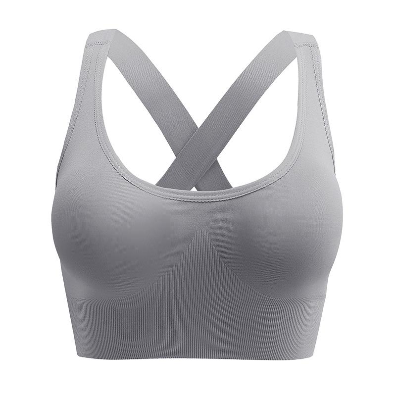 Women's Outer Wear Back Thin Section of The Yoga Fitness Sports Gathered Non-marking One-piece Vest Type Shockproof Underwear