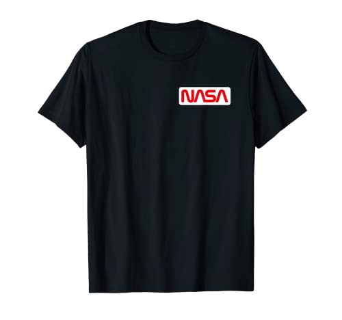 NASA Weltraum T-Shirt - Vintage NASA Red Worm Logo Aufnäher T-Shirt