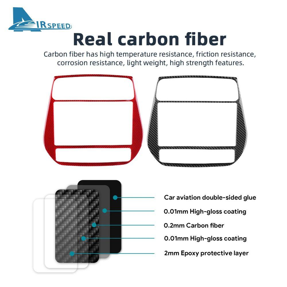 Real Soft Carbon Fiber For Toyota Prius 2016 2017 2018 2019 2020 2021 2022 LHD RHD Car Central Control Panel Warning Light Frame