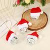 12pcs Christmas Decoration Balls Red Christmas Hat Mirror Disco Ball Pendant Xmas Tree Hanging Ornaments Home Party Decoration Gift