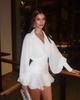 2025 Summer V-Neck Lantern Sleeve High Waist Slim Dress