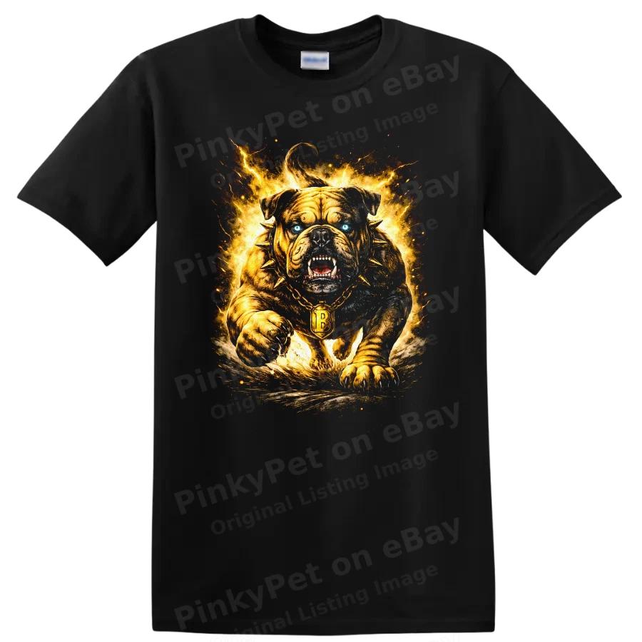 Bulldog Graphic T Shirt Fierce Animal Print Firestorm Design Cool Tee