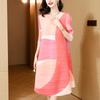 European and American Sanzhai 2026 Pleated Dress Women's Summer Fabric New Large Size Women's Clothing Fat Mm High-end Maternity Skirt