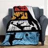 1pc Soccer Players Outdoor Blanket Lightweight Flannel, Soft & Warm, All-Season Use for Sofa, Outdoor, Camping, Living Room, Office088