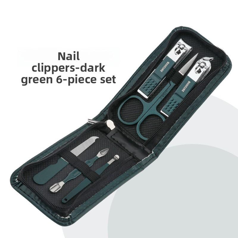 Stainless Steel Nail Clippers 6-piece Set, Portable Nail Clippers Household Nail Clippers To Remove Dead Skin Fork Manicure Tool