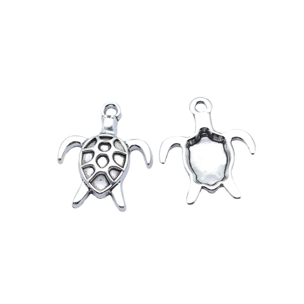 Turtle Charms Antique Bronze Silver Pendants For Animal Themed Jewelry Making