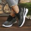 Women Iridescent Rhinestone Platform Sneakers Elastic Breathable Mesh Wedge Non Slip Rubber Sole Sale Shoes With Free Shipping
