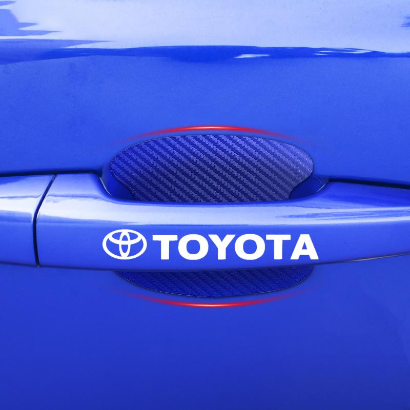 Car Door Sticker Carbon Fiber Scratches Auto Handle Protection Film for Toyota TRD GR Yaris Hilux Corolla Prius Avensis Emblem Auris
