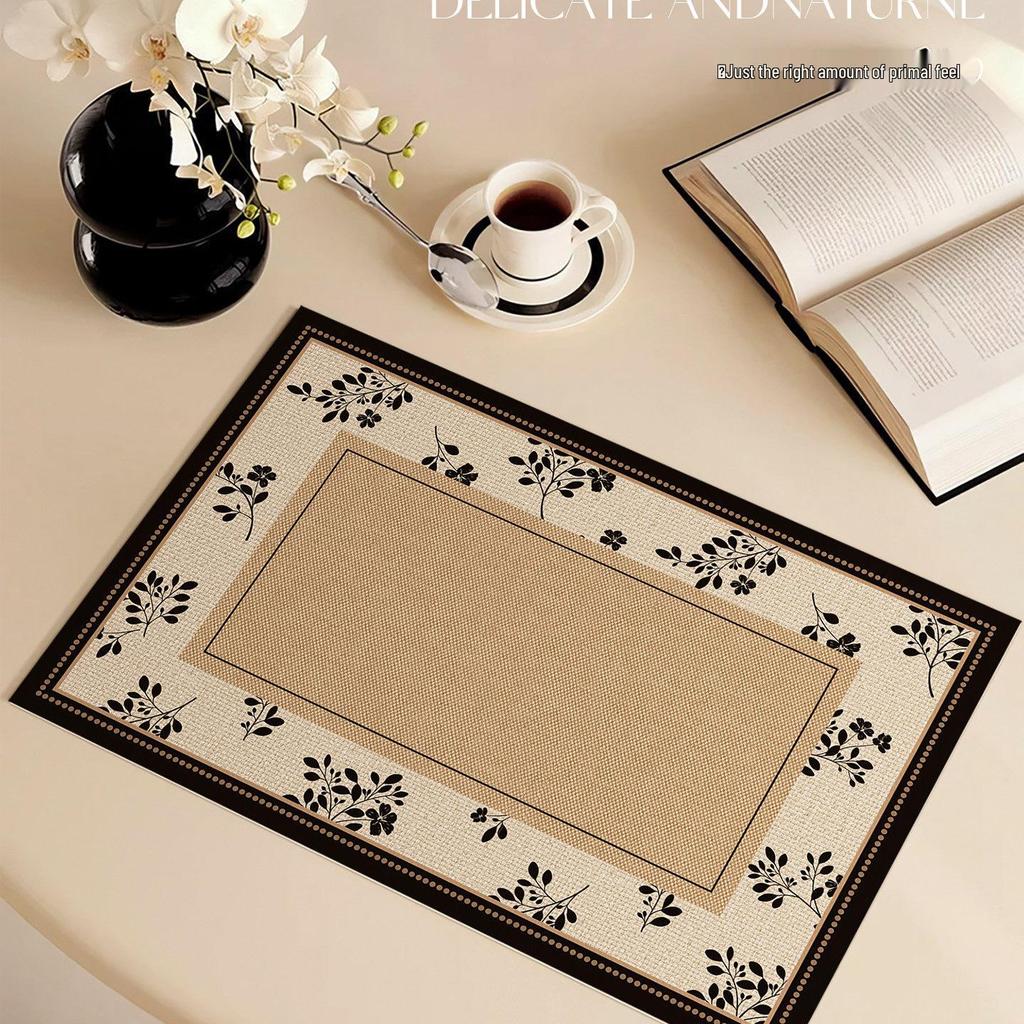 French Vintage PVC Placemat: Luxury Feel, Waterproof, Oil-Proof, Heat-Resistant, Wash-Free Coaster Pad.